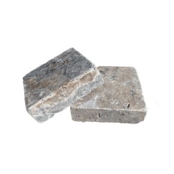 Pavé Travertin Gris Silver 1er choix Vieilli 15x15x3 cm - Ti'ma Stone