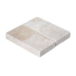 Pavé Travertin Beige Mix Vieilli 10x10x3 cm - Ti'ma Stone