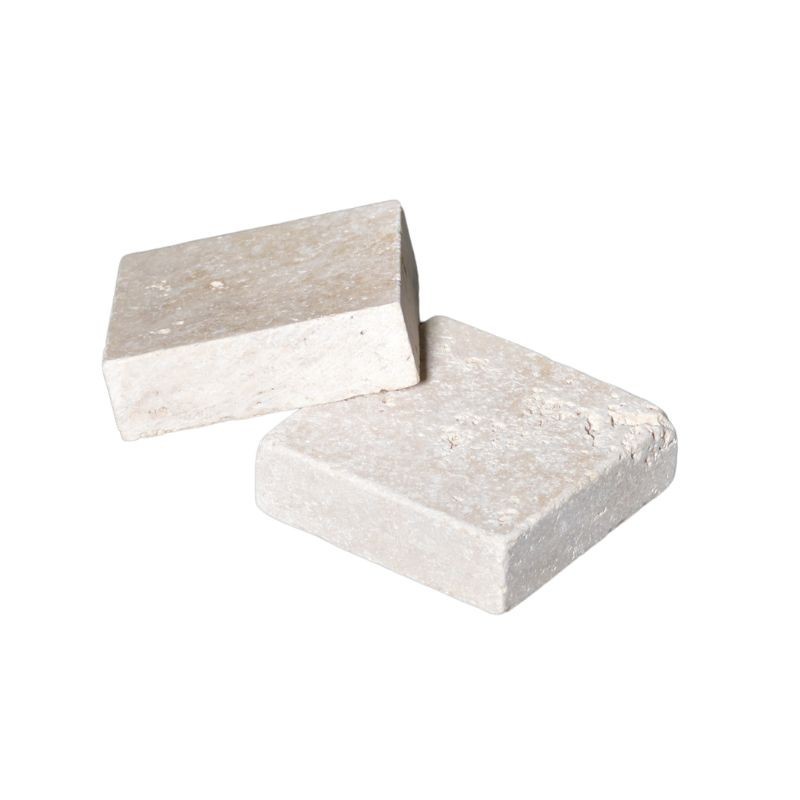 Pavé Travertin Beige Mix Vieilli 10x10x3 cm - Ti'ma Stone