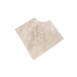 Margelle d'angle rentrant Travertin Beige 48x48x3 cm Bord 1/2 Rond