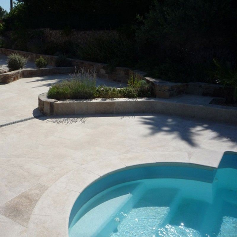 Margelles pour Bain Romain Travertin Beige Clair - Ti'ma Stone