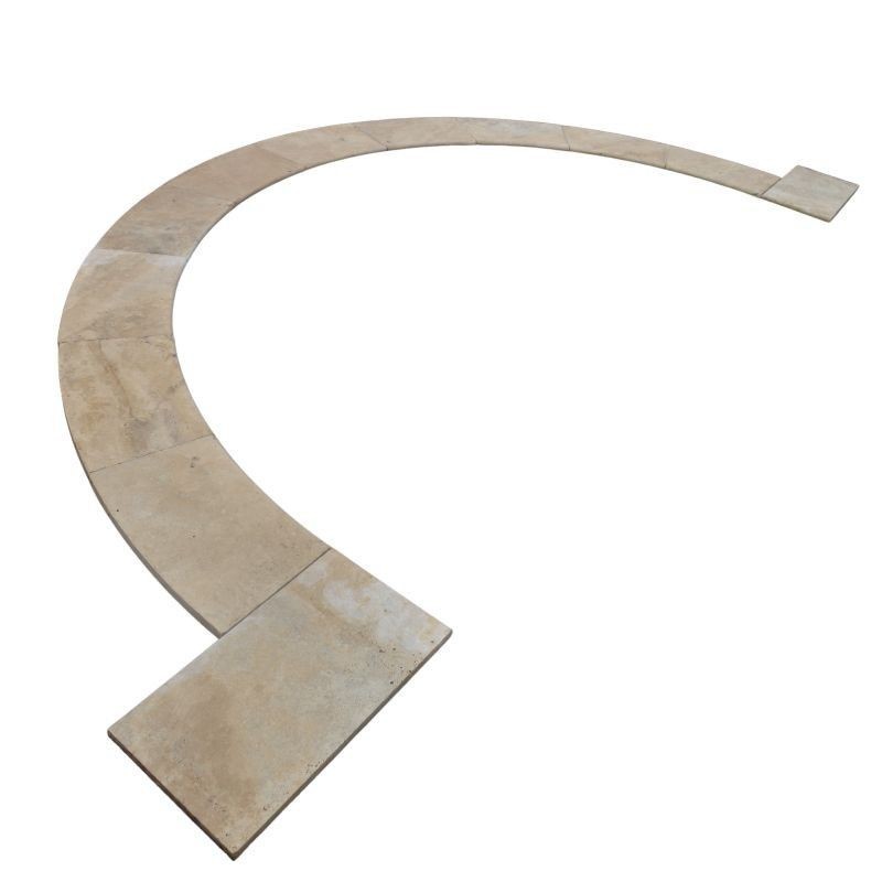 Margelles pour Bain Romain Travertin Beige Mix - Ti'ma Stone