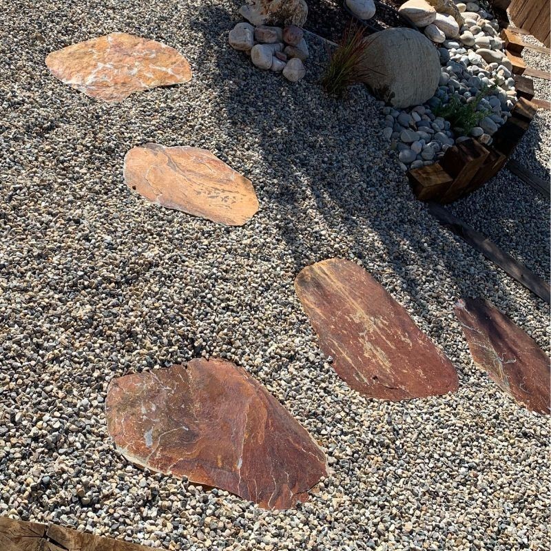 Pas Japonais en Ardoise Corten Forme Libre - Ti'ma Stone