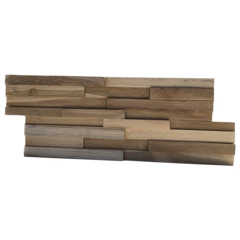 Plaquette de parement en bois Deco Panel Teck Naturel - Ti'ma Stone