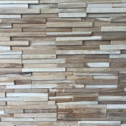 Plaquette de parement en bois Deco Panel Teck Naturel - Ti'ma Stone