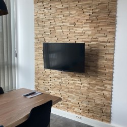 Plaquette de parement en bois Deco Panel Teck Naturel - Ti'ma Stone