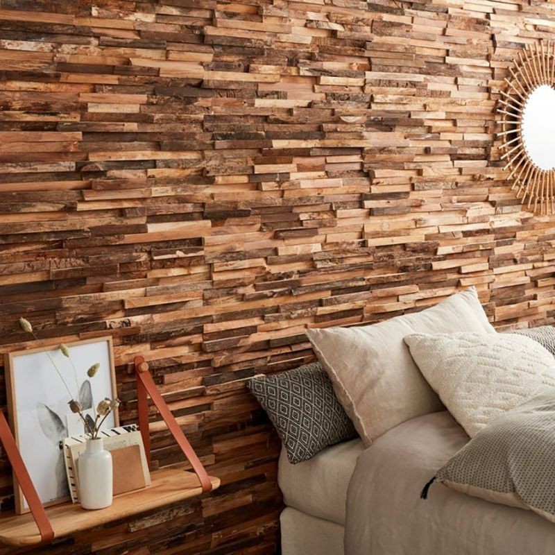 Plaquette de parement en bois Deco Panel Teck Ancien - Ti'ma Stone