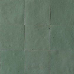 Carrelage Zellige Marocain Vert Amande N°61 10x10 cm - Ti'ma Stone
