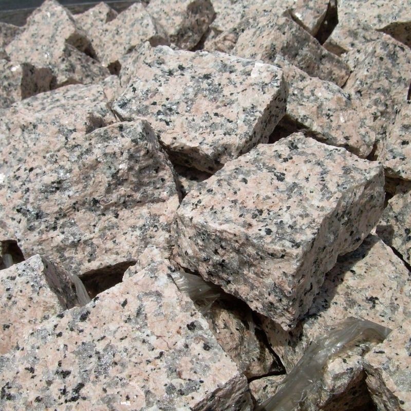 Pavé en pierre naturelle Granit Rose 10x10x5 cm - Ti'ma Stone