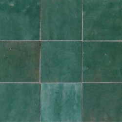 Carrelage Zellige Marocain Vert Emeraude N°63 10x10 cm - Ti'ma Stone