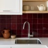Carrelage Zellige Marocain Rouge Lie de Vin N°19 10x10 cm - Tima Stone