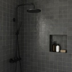 Carrelage Zellige Marocain Noir Métal N°52 10x10 cm