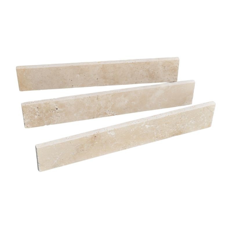 Plinthe Travertin Beige Clair 1er choix Vieillie 40,6x7x1,2 cm
