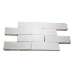 Terre Cuite Emaillée Blanc Neige N°1 5x15 cm - Ti'ma Stone