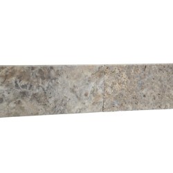 Plinthe Travertin Gris Silver 1er choix Vieillie 40,6x8x1,2 cm