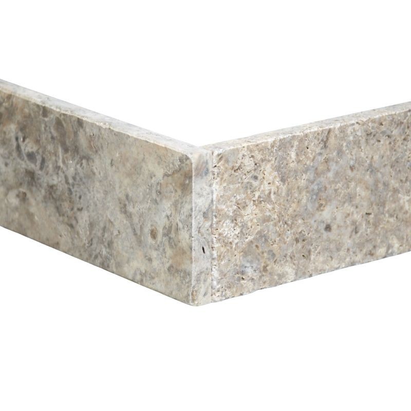 Plinthe Travertin Gris Silver 1er choix Vieillie 40,6x8x1,2 cm