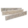 Plinthe Travertin Gris Silver 1er choix Vieillie 40,6x8x1,2 cm