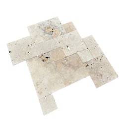 Carrelage Travertin Beige Rustique Vieilli - Opus Romain x 1,2 cm