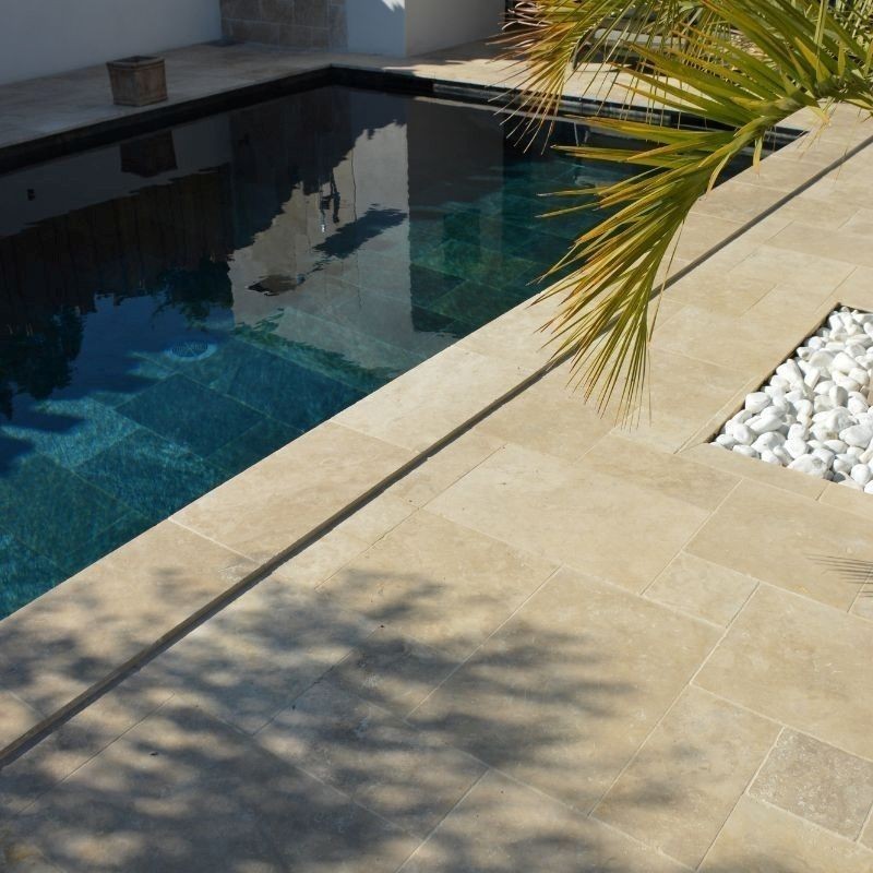 Carrelage Travertin Beige Mix 1er choix Opus 4 x 1,2 cm - Ti'ma Stone