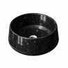Vasque à poser ronde en pierre Marbre Noir 41x15 cm - Ti'ma Stone