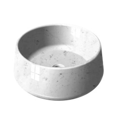 Vasque à poser ronde en pierre Marbre blanc 41x15 cm - Ti'ma Stone