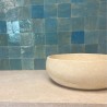 Vasque à poser ronde en pierre naturelle Travertin Beige - Ti'ma Stone