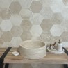 Vasque ronde pierre naturelle Travertin Beige 40x13 - Ti'ma Stone