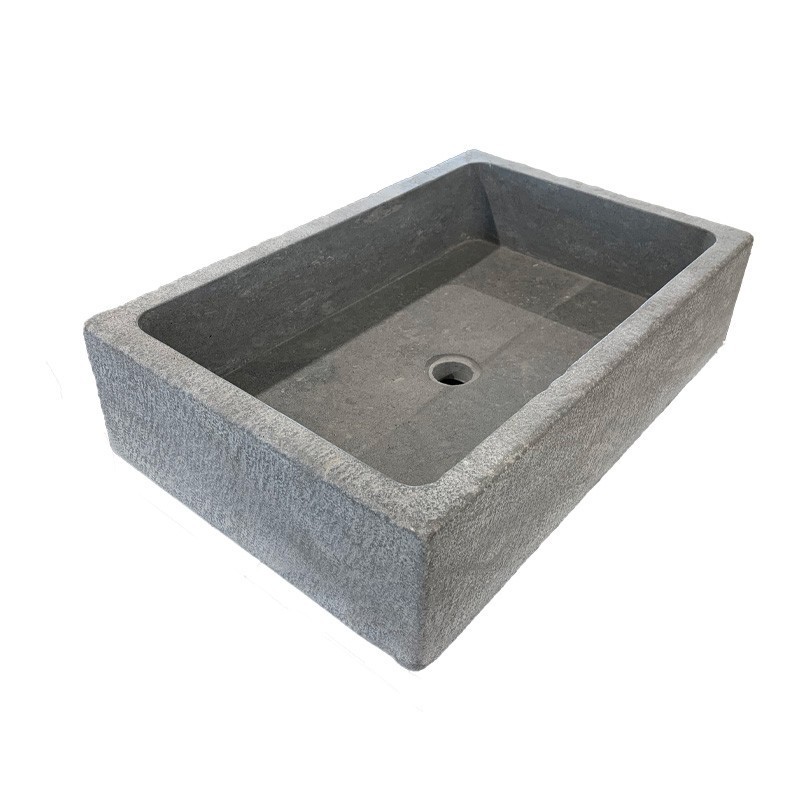 Vasque à poser rectangulaire en pierre Atlas Gris - Ti'ma Stone
