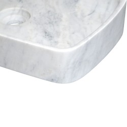 Vasque à poser rectangulaire en Marbre blanc Carrare  - Ti'ma Stone