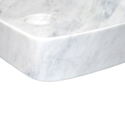 Vasque à poser rectangulaire en Marbre blanc Carrare  - Ti'ma Stone
