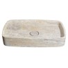 Vasque à poser rectangulaire en Travertin Gris - Ti'ma Stone