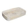 Vasque à poser rectangulaire en Travertin Gris - Ti'ma Stone