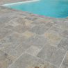 Margelle Travertin Gris 1er choix Vieilli 61x33x3 cm Bord Droit
