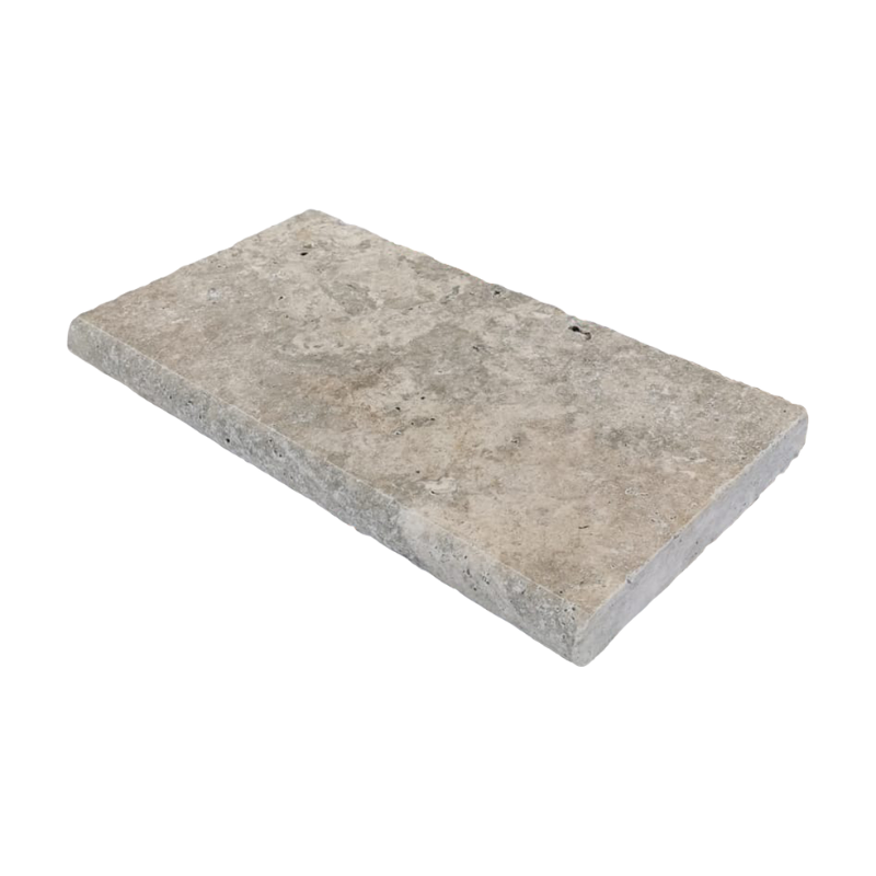 Margelle Travertin Gris Vieilli 61x33x5 cm Bord Droit - Ti'ma Stone