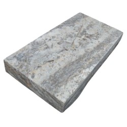 Margelle Travertin Gris 61x33x8 cm Bord Droit - Ti'ma Stone