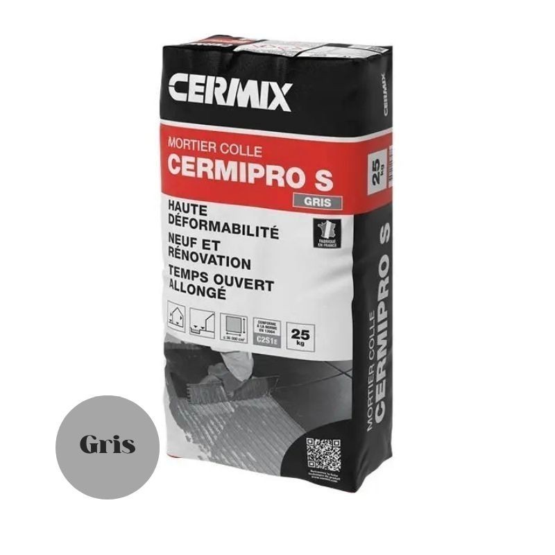Mortier colle amélioré Cermix CermiPro S - Gris - 25 kg - Ti'ma Stone