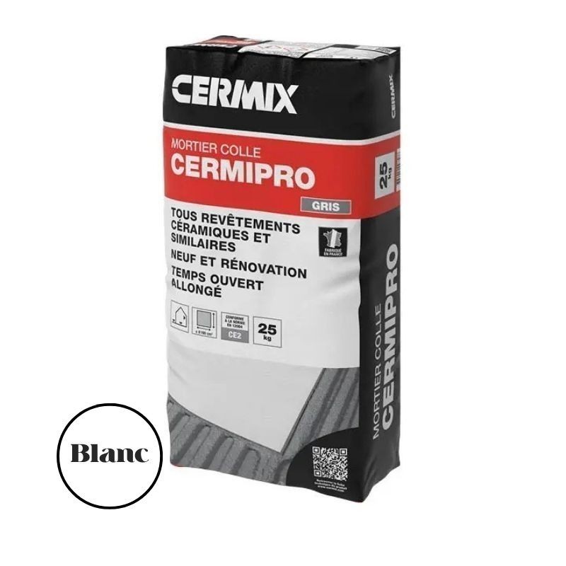 Mortier colle amélioré Cermix Cermipro - Blanc - 25 kg - Ti'ma Stone