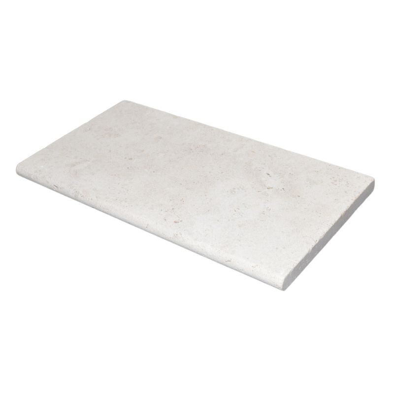 Margelle Travertin Clair 1er choix Sablée 61x33x3 cm Bord 1/2 Rond