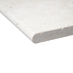 Margelle Travertin Clair 1er choix Sablée 61x33x3 cm Bord 1/2 Rond
