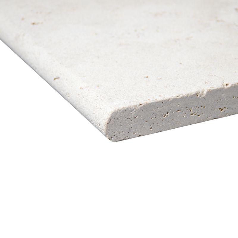 Margelle Travertin Clair 1er choix Sablée 61x33x3 cm Bord 1/2 Rond