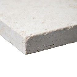 Margelle Travertin Clair 1er choix Sablée 61x33x3 cm Bord Droit