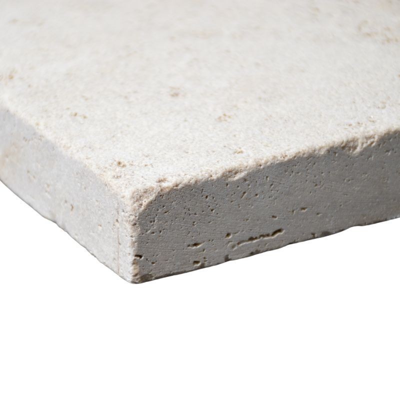Margelle Travertin Clair 1er choix Sablée 61x33x3 cm Bord Droit