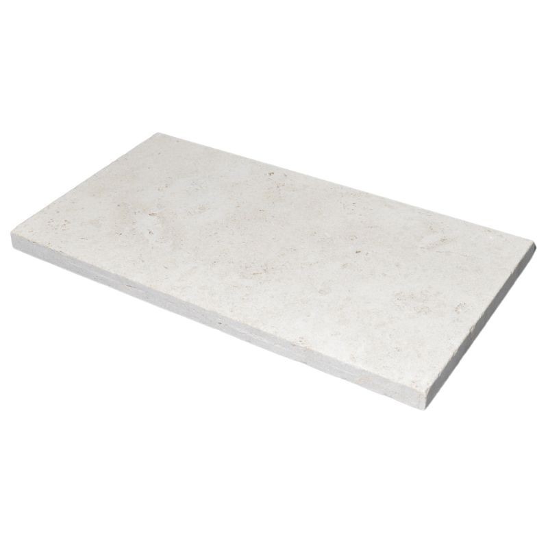 Margelle Travertin Clair 1er choix Sablée 61x33x3 cm Bord Droit