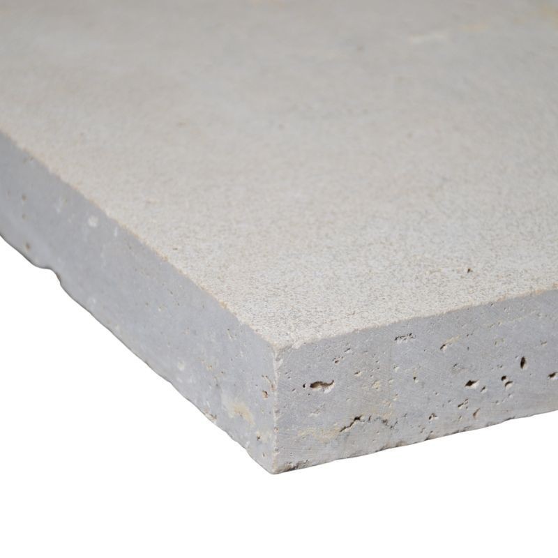Margelle Travertin Clair 1er choix Sablée 61x33x5 cm Bord Droit