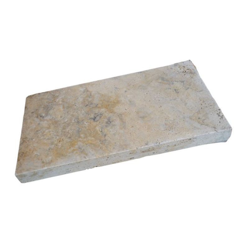 Margelle Travertin Classic Mix 61x33x8 cm Bord Droit - Ti'ma Stone