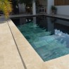 Margelle Travertin Beige Mix 61x25x3 cm Bord 1/2 Rond - Ti'ma Stone