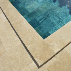 Margelle Travertin Beige Mix 61x25x3 cm Bord 1/2 Rond - Ti'ma Stone