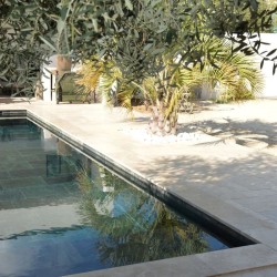 Margelle Travertin Beige Mix 61x25x3 cm Bord 1/2 Rond - Ti'ma Stone