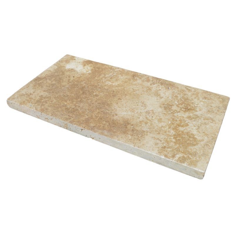 Margelle Travertin Beige Rustic 61x33x3cm Bord Droit - Ti'ma Stone