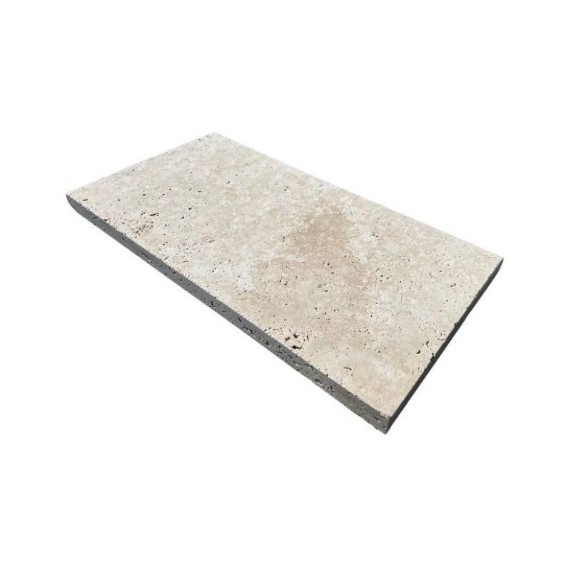Margelle Travertin Beige classique 61x33x5 cm Bord droit - Ti'ma Stone